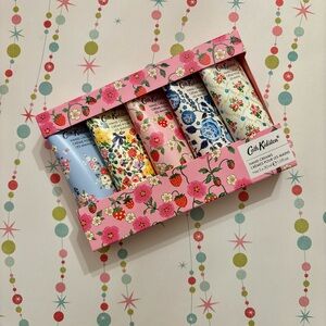 Cath Kidston STRAWBERRIES & CREAM Hand Cream Set of 5 x 1oz PINK FLORAL box NEW
